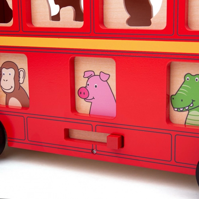 Drewniany autobus ze zwierzątkami Bigjigs