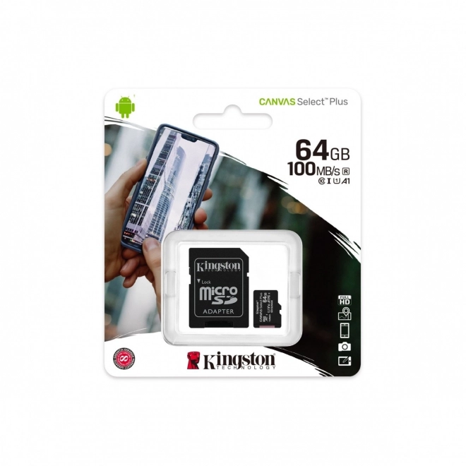 Karta pamięci MicroSD 64GB Canvas Select Plus 100MB/s adapter