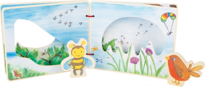 Small Foot Drewniana książka obrazkowa z pszczółką