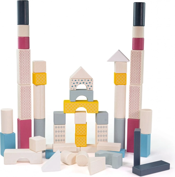 Bigjigs Toys drewniane klocki w wiaderku, 50 szt.