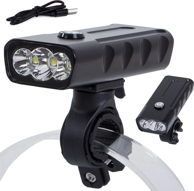 Lampka rowerowa z funkcją powerbanku i LED CREE XM-L T6