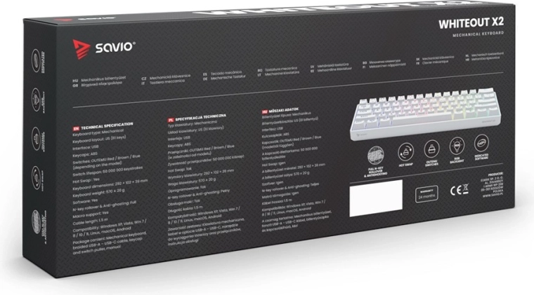 Pełny N‑key rollover i anti‑ghosting