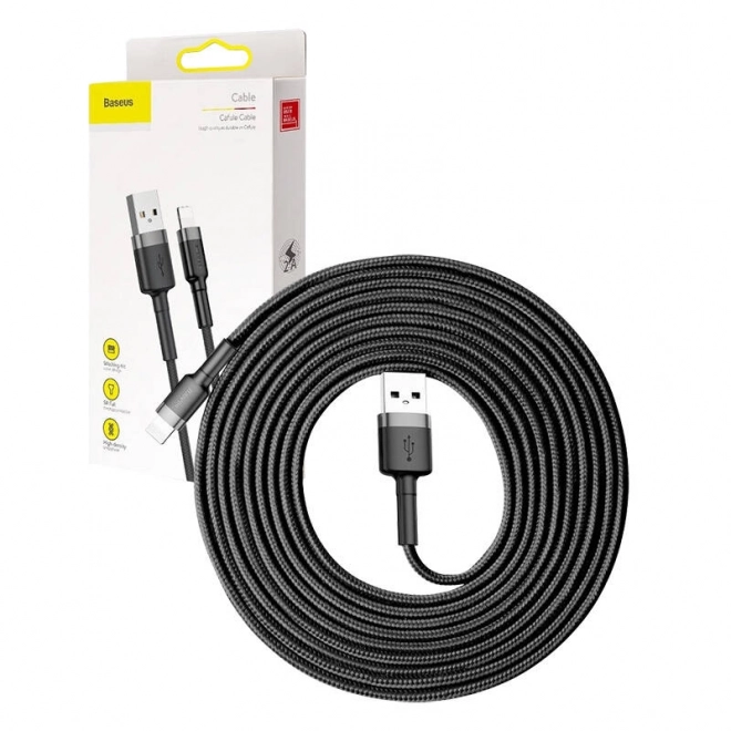 Baseus Cafule USB Lightning Kabel 2A 3m (Czarny Szary)