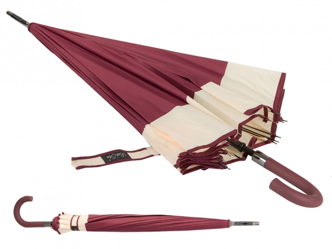 Elegancki duży parasol z antypoślizgową rączką, 16 żeber, czerwony