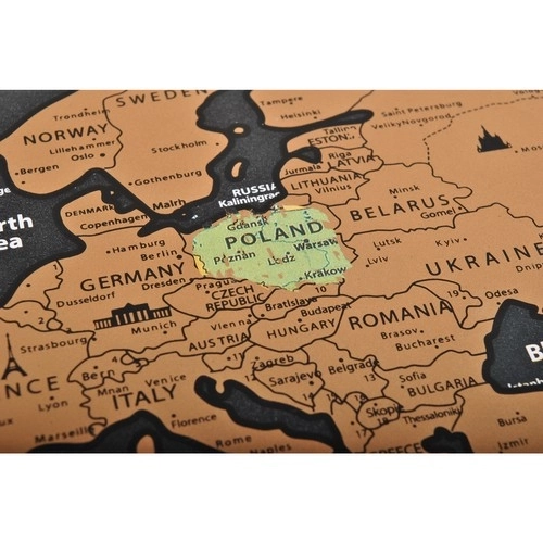 Mapa świata - zdrapywanka z flagami + akcesoria 23442