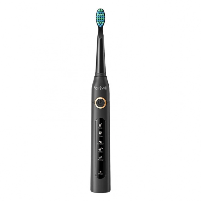 Soniczne szczoteczki do zębów z zestawem główek i etui FairyWill FW-507 (czarno-białe)