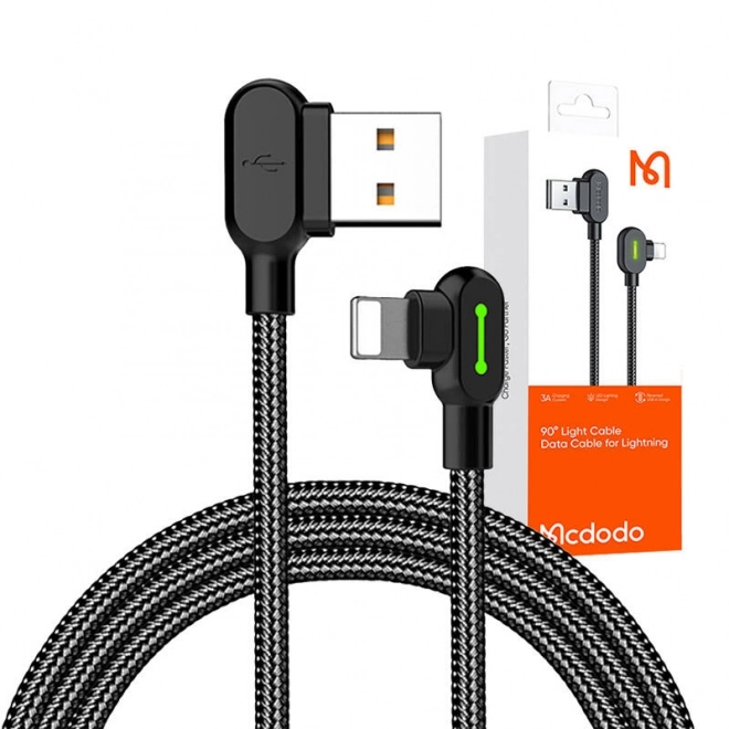 Kabel USB-Lightning, Mcdodo CA-4673, kątowy, 1,8 m (czarny)