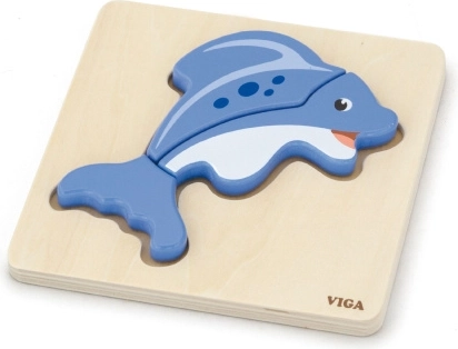 Drewniane puzzle – układanka delfin VIGA