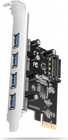 Kontroler PCIe AXAGON z 4 portami USB 3.2 Gen 1, UASP i zasilaniem SATA