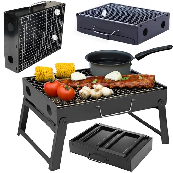 Przenośny składany grill na węgiel drzewny na kemping i BBQ