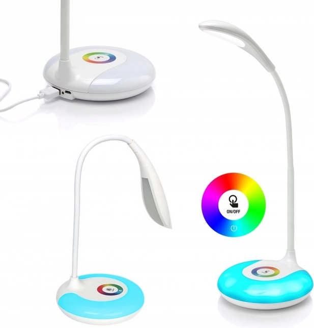 Lampka biurkowa LED z podświetleniem RGB 256 kolorów