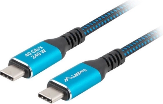 Kabel USB-C Lanberg USB4 1,5 m 240 W czarno-niebieski