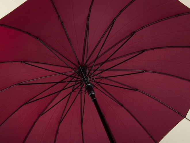 Elegancki duży parasol z antypoślizgową rączką, 16 żeber, czerwony