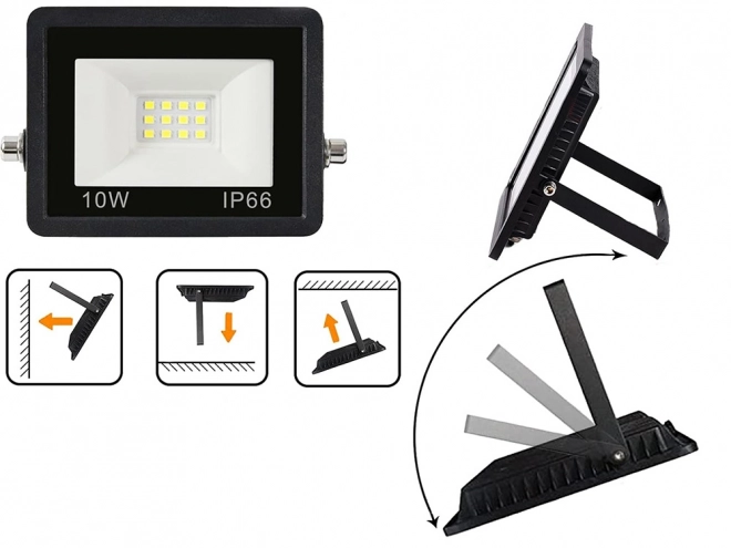 Zewnętrzny reflektor halogenowy LED 10W 6000K wodoodporny