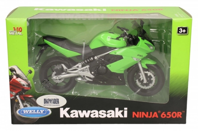 Welly Motocykl Kawasaki Ninja 650R 1:10 zielony