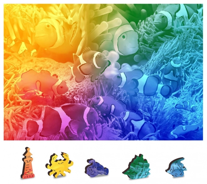 Drewniane puzzle tropikalne ryby dwukrotnie inaczej