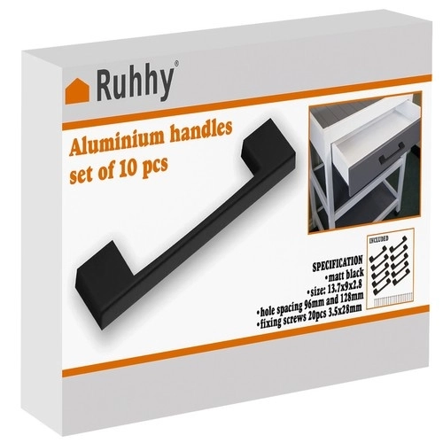 Uchwyt meblowy czarny - 10 szt. Ruhhy 24190