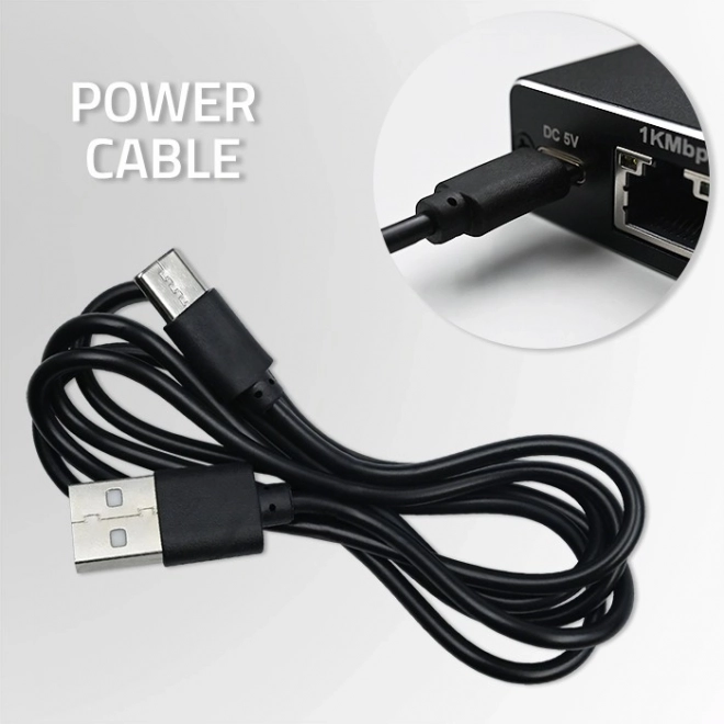 Splitter mini SWITCH 1x2 porty RJ45 | 1000Mb/s | USB-C| Aluminium
