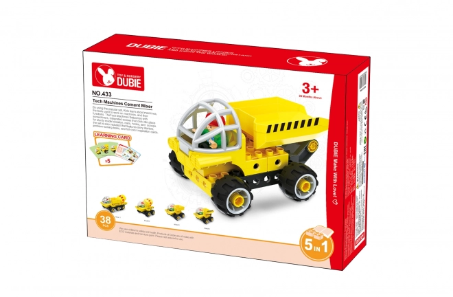 Klocki budowlane Betoniarka 5w1 (38 klocków+5 kart)