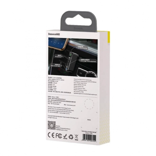Baseus Qiyin AUX odbiornik Bluetooth do samochodu czarny