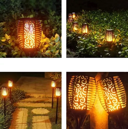 Garlov Solarna lampa ogrodowa - pochodnia, zestaw 4szt.