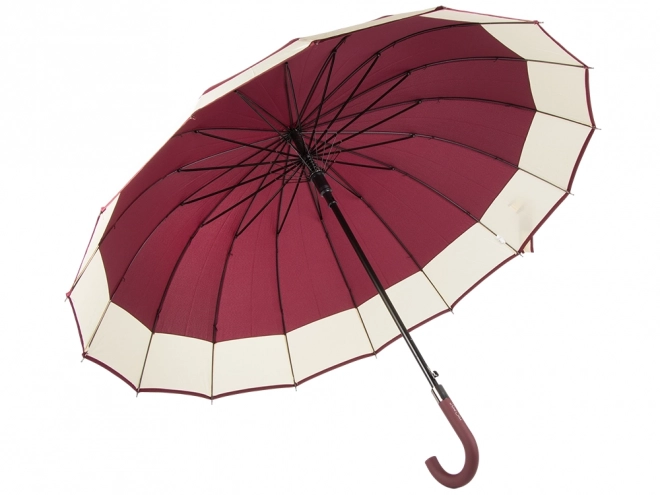Elegancki duży parasol z antypoślizgową rączką, 16 żeber, czerwony