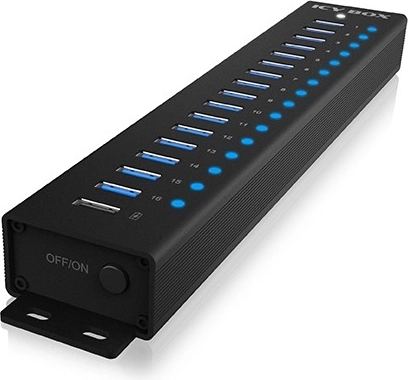 Hub USB ICY BOX IB-HUB1717 z 16 portami USB 3.2 Gen 1 + port ładowania
