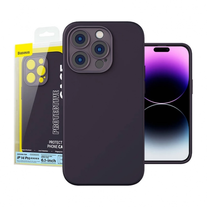 Baseus silikonowe etui na iPhone 14 Pro, w tym szkło hartowane i zestaw czyszczący