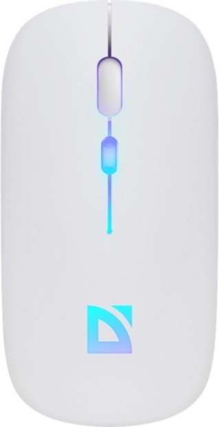 Bezprzewodowa cicha mysz DEFENDER Touch, Bluetooth + 2,4 GHz, RGB, biała