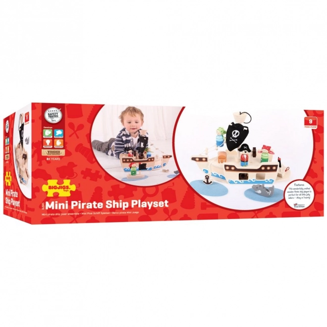 Drewniany statek piracki z akcesoriami od Bigjigs Toys
