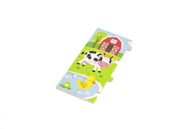 Drewniane puzzle 24 elementy - farma