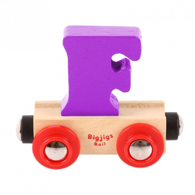 Bigjigs Rail drewniany wagonik z literą F