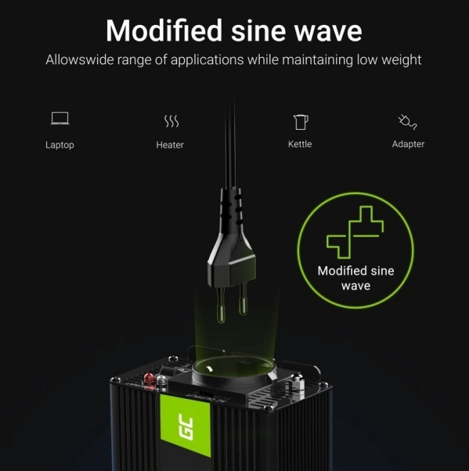 Przenośny przetwornik napięcia Green Cell 12V na 230V 1000W/2000W