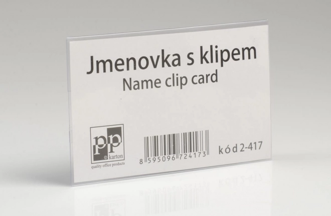 Etykieta z klipsem i agrafką