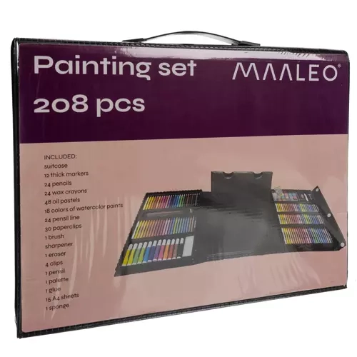 Zestaw malarski w walizce - 208 sztuk Maaleo 21645