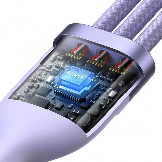 Wielofunkcyjny kabel ładujący Baseus z konektorami USB-C, Micro USB i Lightning, 100W, 1,5 m