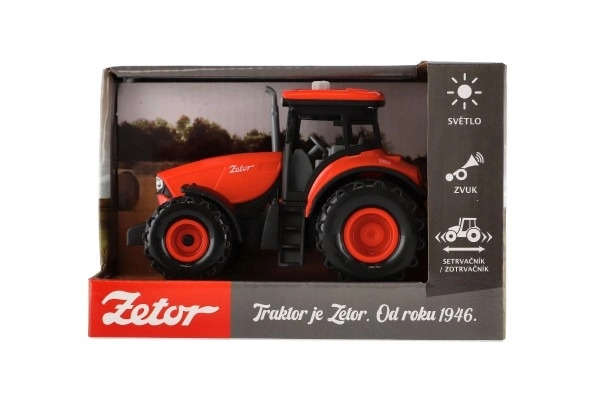 Czerwony traktor Zetor na rozpęd z efektami dźwiękowymi i świetlnymi