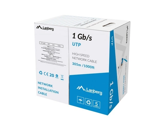 Kabel LAN UTP 1Gb/s 305m CCA niebieski