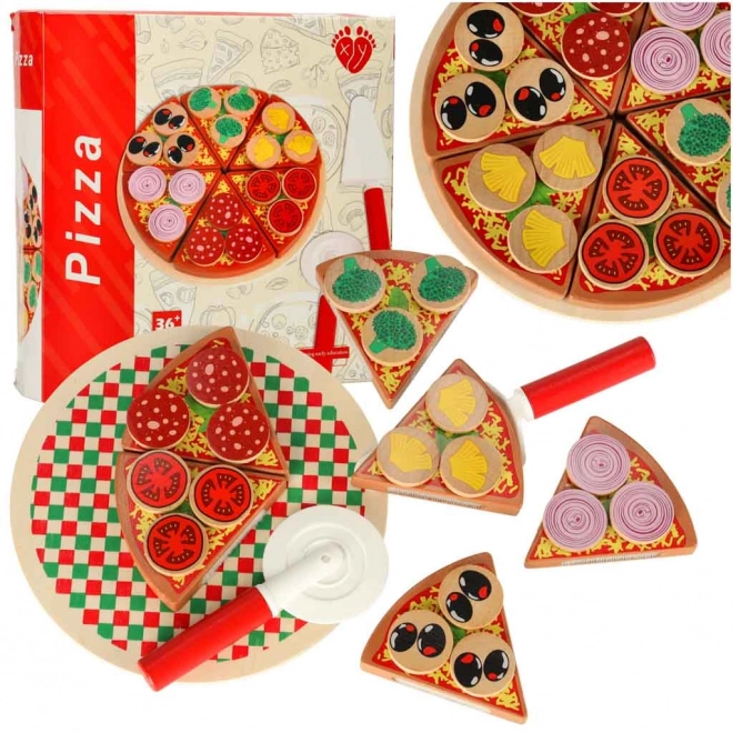 Drewniany zestaw do zabawy Pizza z akcesoriami