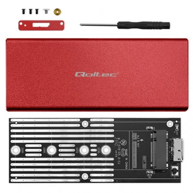 Szafa | Obudowa na dysk M.2 SSD | SATA | NGFF | USB 3.0 | Superszybkość 5Gb/s | 2TB | Czerwony kolor