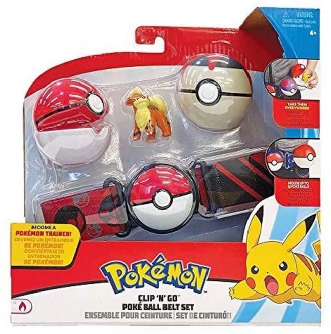 POKÉMON Clip 'N' Go pasek z Poké Ballami i figurką