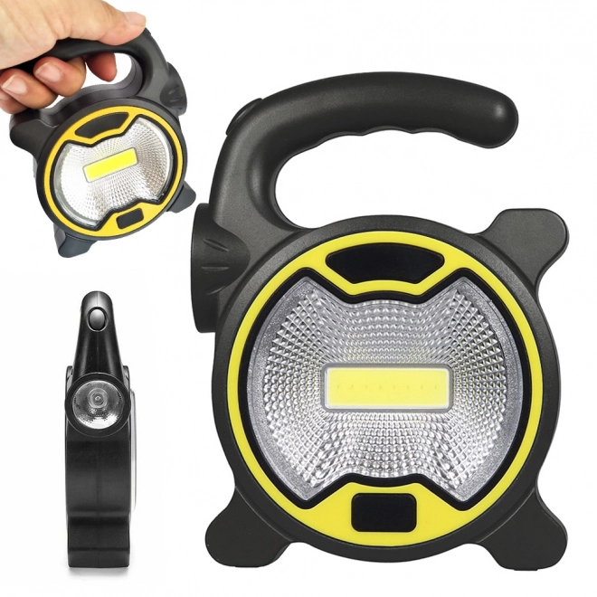 Mocna lampa warsztatowa LED COB z uchwytem i bateriami