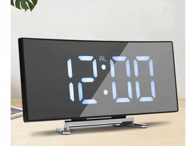 Elegancki cyfrowy budzik z termometrem i wyświetlaczem LED