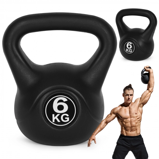 Kettlebell do ćwiczeń czarna - 6kg