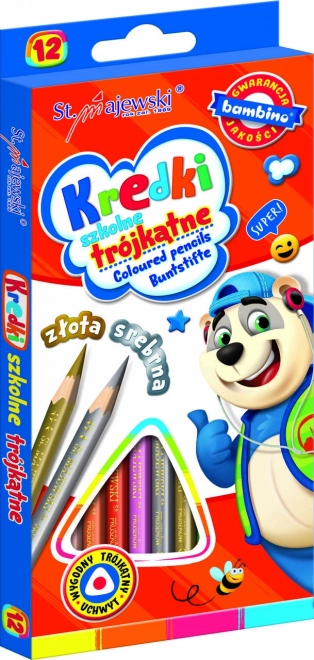 Trójkątne kredki Bambino - 12 sztuk