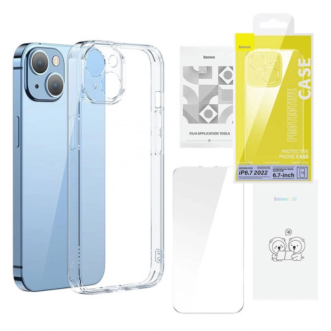 Przezroczysta osłona ze szkła Baseus SuperCeramic i zestaw szkła hartowanego dla iPhone 14 – Plus
