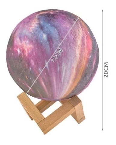 Nocna lampa GALAXY 3D z kolorowym podświetleniem RGB + zdalne sterowanie