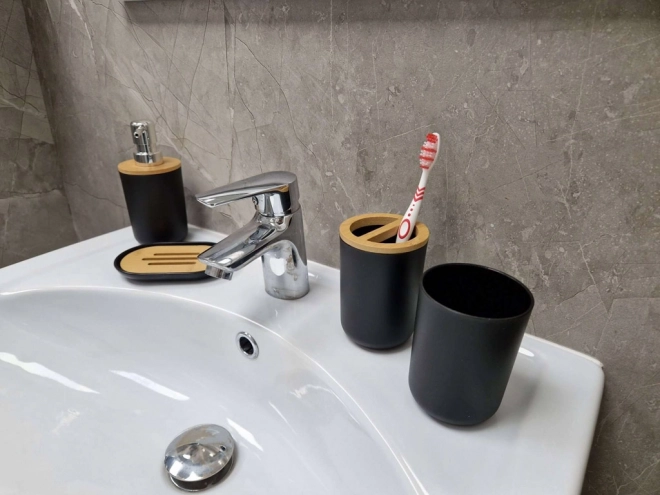 Elegancki zestaw akcesoriów łazienkowych 6 szt. czarny