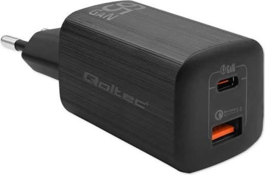 Ładowarka sieciowa 65W GaN ULTRA z USB‑C PD i USB, czarna