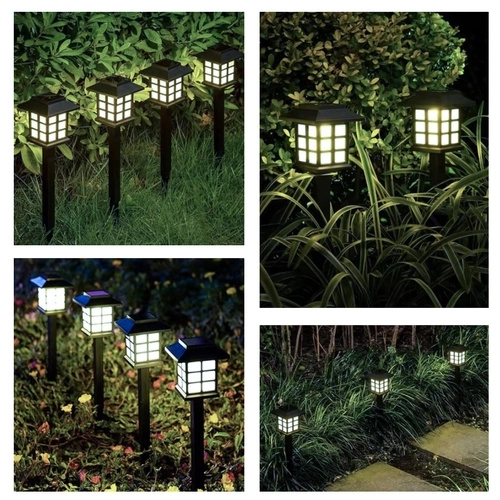 Solarne ogrodowe lampy LED – zestaw 6x domek
